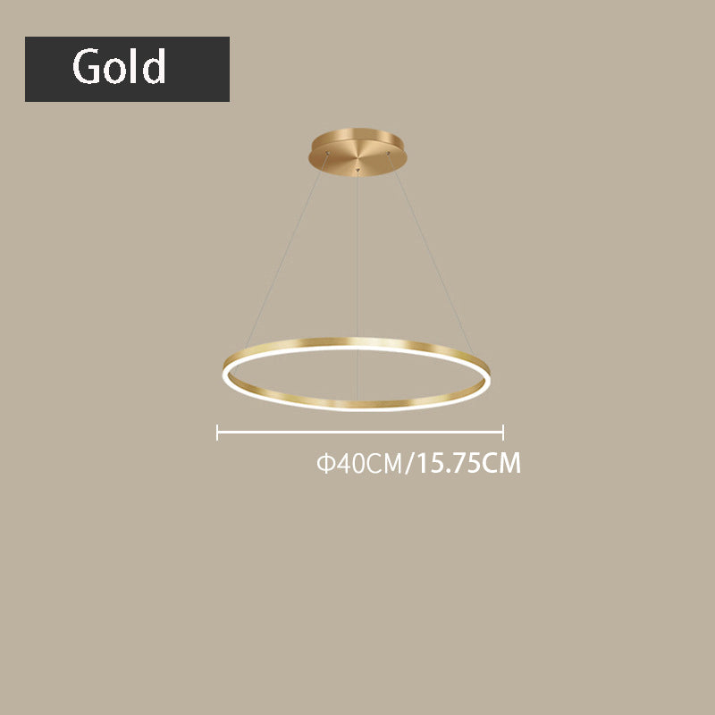 Modern Circular LED Chandelier - Sleek Hanging Pendant Light for Kitchen Islands & Dining Rooms