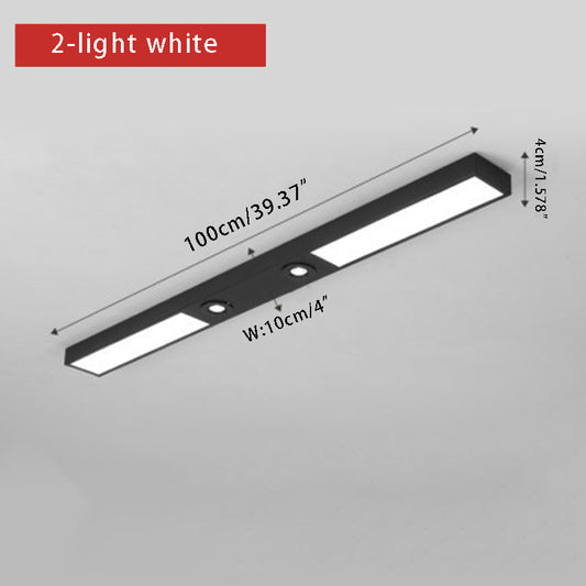 Linear LED Flush Mount Ceiling Light - Modern Black Slim Profile Spotlight Fixture