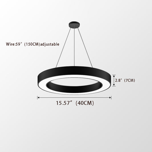 Round Ring LED Pendant Light - Suspended Profile Light for Offices & Gyms