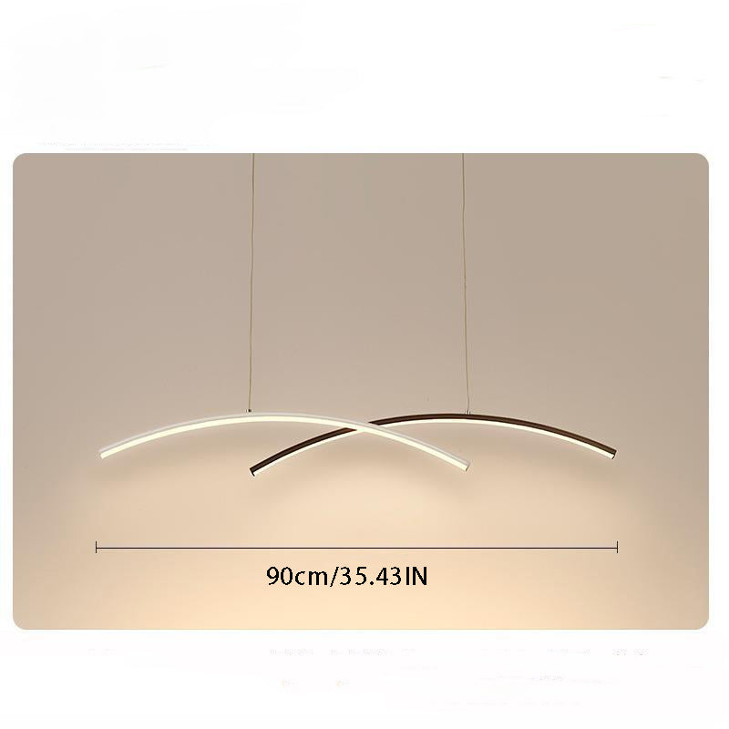2-Pack Arc LED Pendant Lights - Modern Aluminum & Acrylic Ceiling Fixtures for Kitchen Island