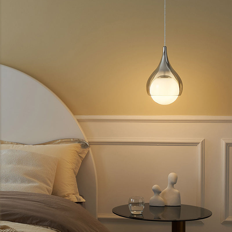 Modern 1-Light Teardrop Glass Pendant Light – Adjustable Height