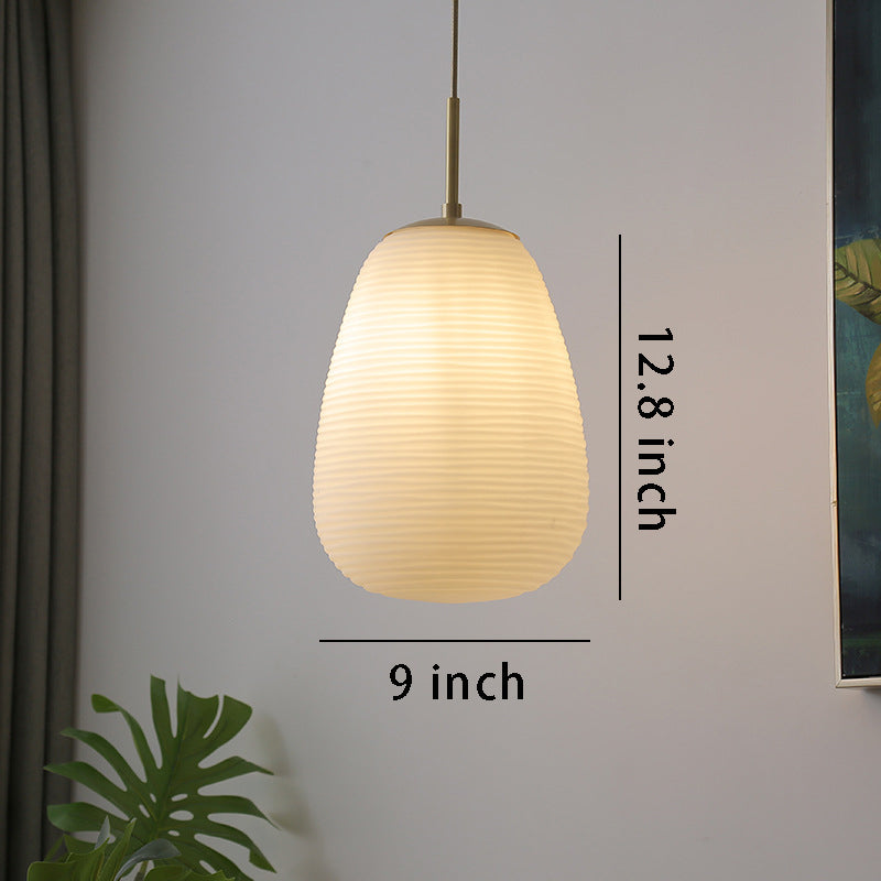 White Glass Pendant Light - Elegant Hanging Design