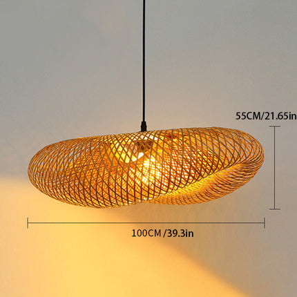 Curved Bamboo Pendant for Modern Farmhouse Style