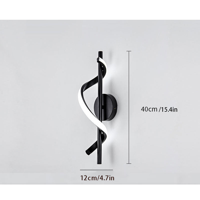 Spiral Strips Modern Black LED Pendant Light with Three-Step Dimming