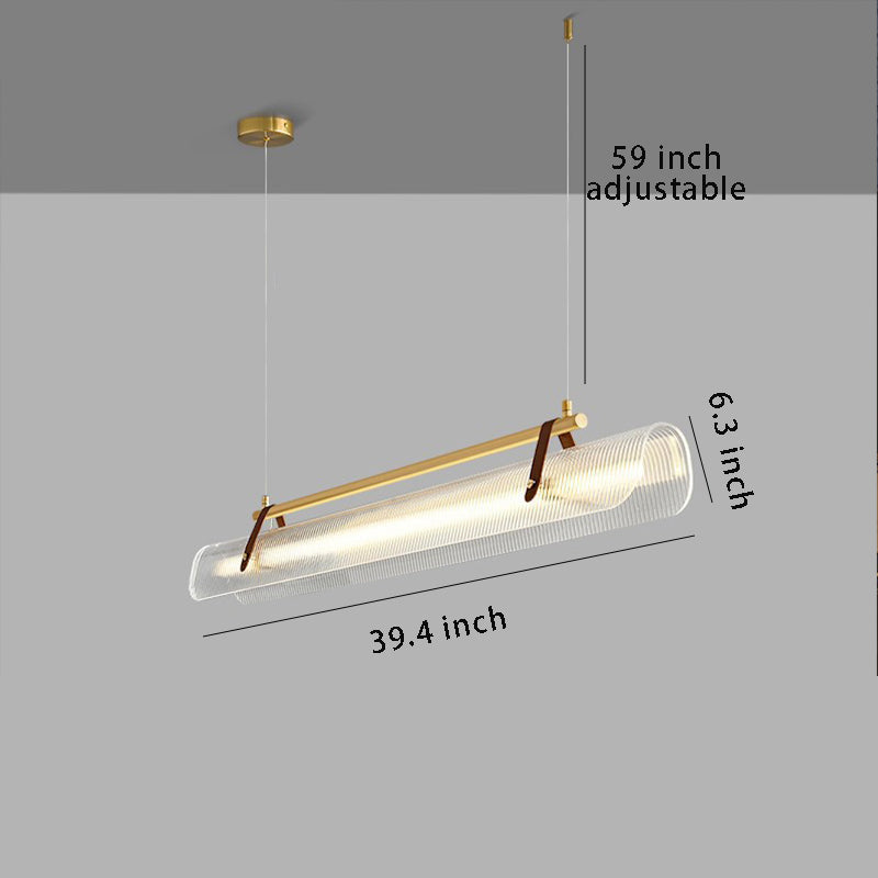 Acrylic Nami Linear Pendant Light , Adjustable Hanging Length, Ideal for Island