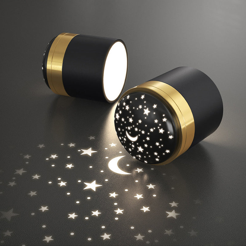 Creative Starry Projection Ring Pendant Light - 3-Step Dimming Modern LED for Bedroom