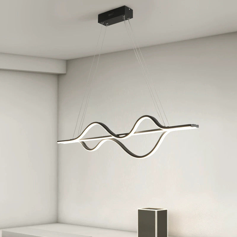 Sleek Wave 40'' Modern Pendant Light - Dimmable LED