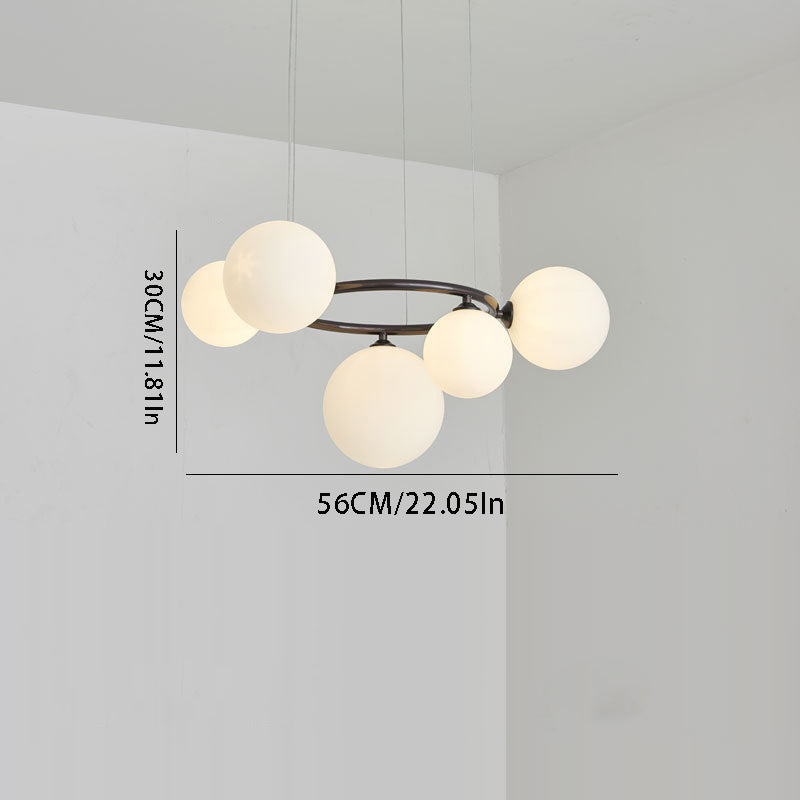 Floating Glass Orb Chandelier - 5/7/9-Light Modern Fixture with Adjustable Brightness