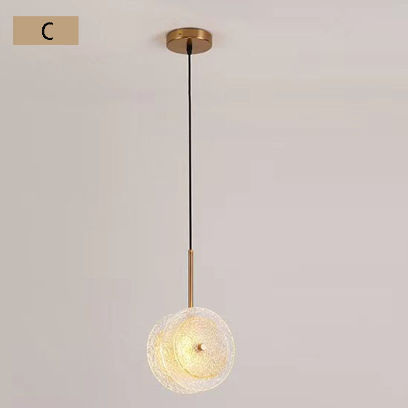 Modern 1 Light Crystal Glass Disc Pendant Light with LED