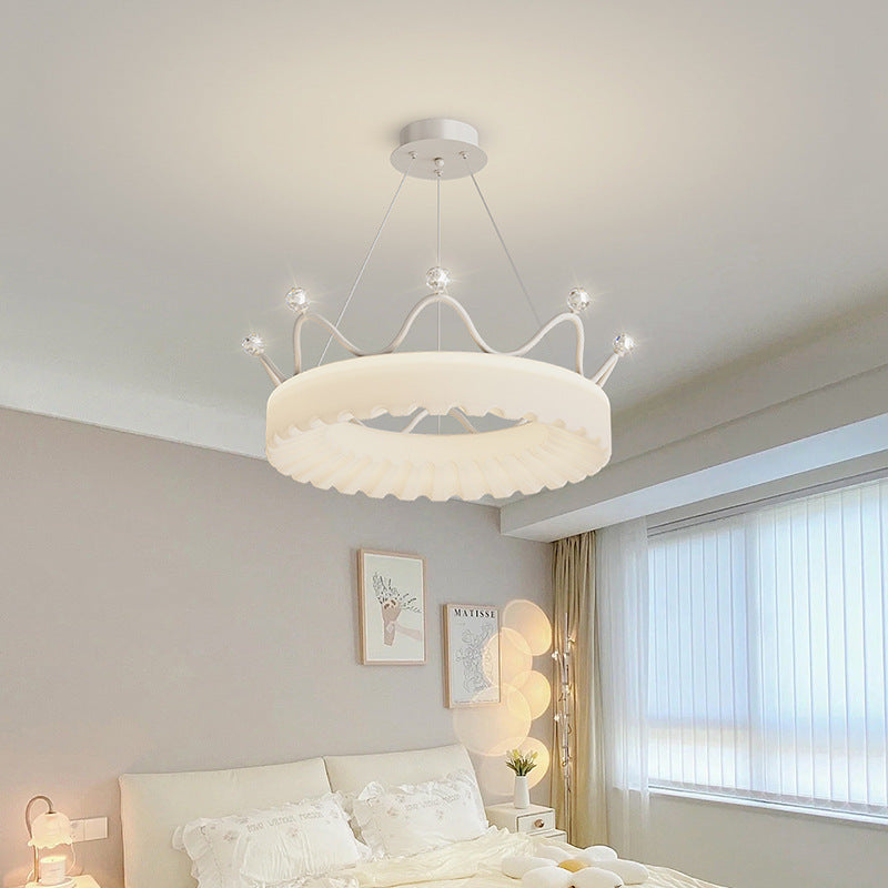 3-Step Dimming Modern Hanging Light , Romantic Crowns Luxury Ceiling Fixture for Bedroom