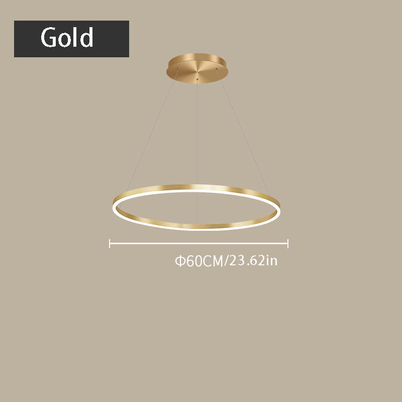 Modern Circular LED Chandelier - Sleek Hanging Pendant Light for Kitchen Islands & Dining Rooms