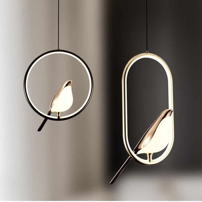 Modern Magpie Circle/Oval Ring Pendant Light
