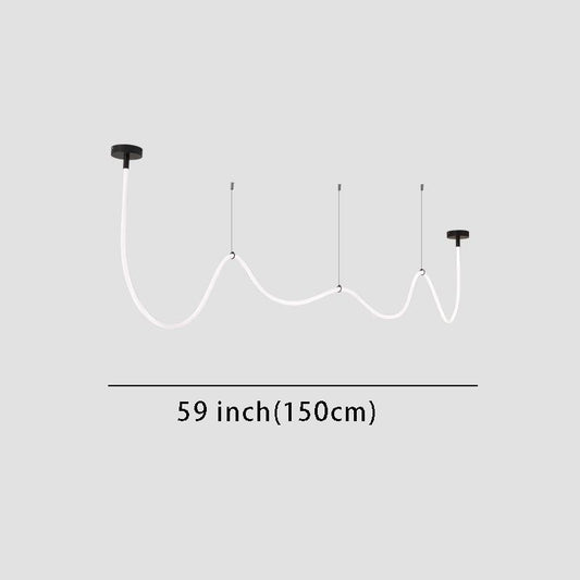 Modern Minimalist LED Silicone Rope Pendant – Ideal for Living Rooms & Dining Spaces