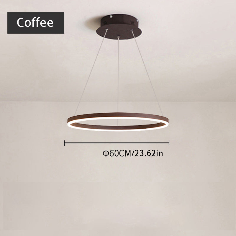 Modern Circular LED Chandelier - Sleek Hanging Pendant Light for Kitchen Islands & Dining Rooms