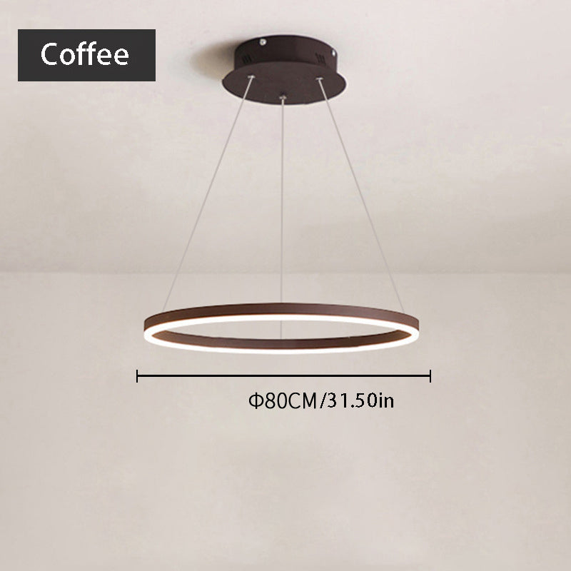 Modern Circular LED Chandelier - Sleek Hanging Pendant Light for Kitchen Islands & Dining Rooms