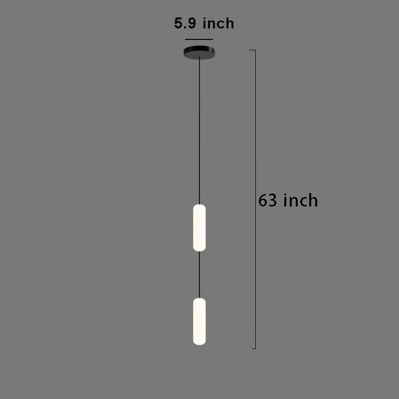 White Long Tube Multi-Light Staircase Chandelier – Sleek Linear Design for Stairwell Illumination