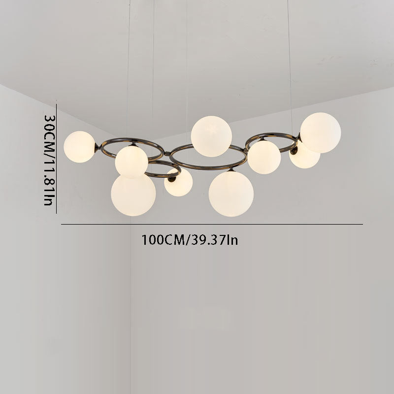 Floating Glass Orb Chandelier - 5/7/9-Light Modern Fixture with Adjustable Brightness