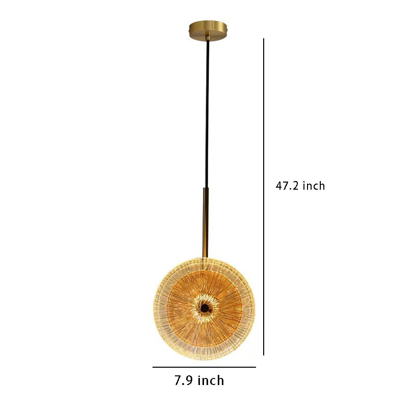 Modern 1 Light Crystal Glass Disc Pendant Light with LED