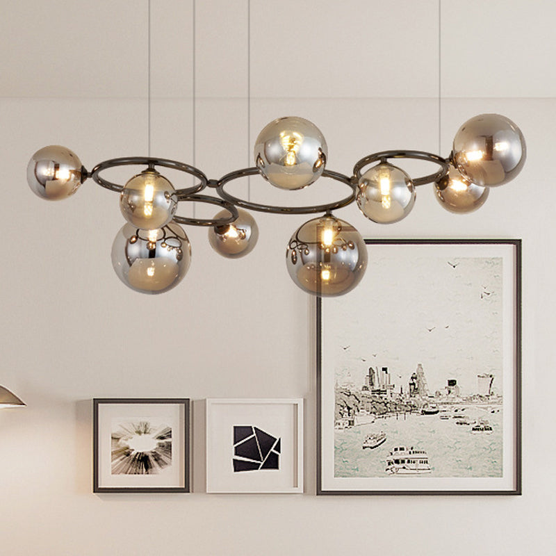 Floating Glass Orb Chandelier - 5/7/9-Light Modern Fixture with Adjustable Brightness