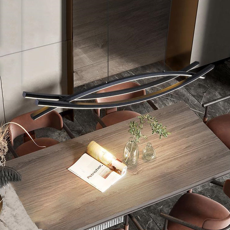 LED Dimmable Long Lines Chandelier for Dining Room