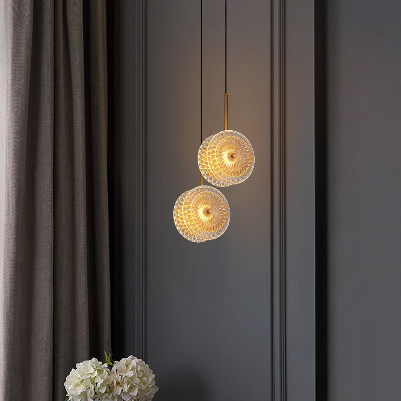 Modern 1 Light Crystal Glass Disc Pendant Light with LED