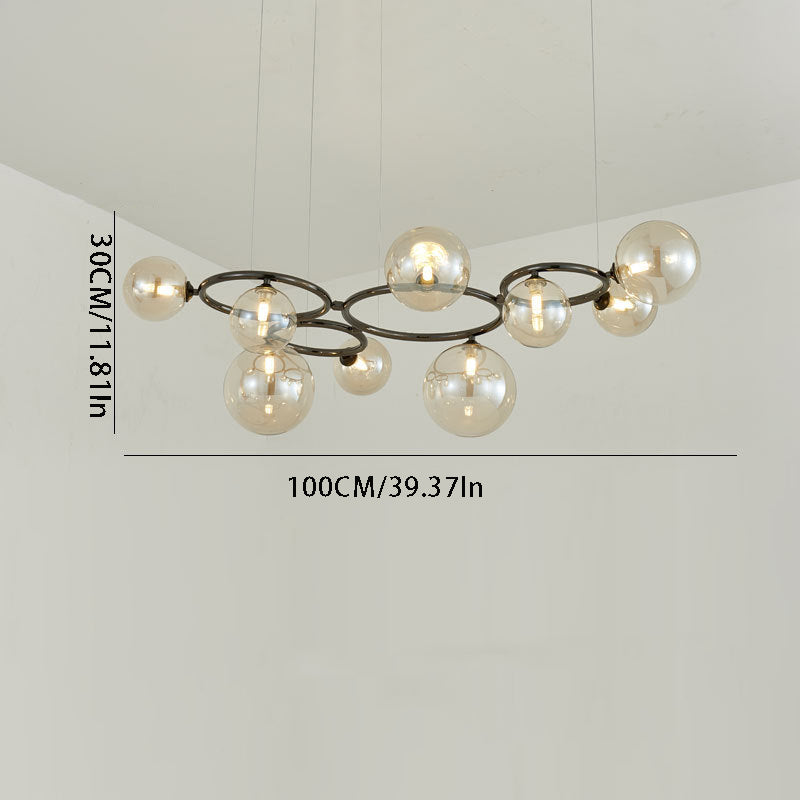 Floating Glass Orb Chandelier - 5/7/9-Light Modern Fixture with Adjustable Brightness