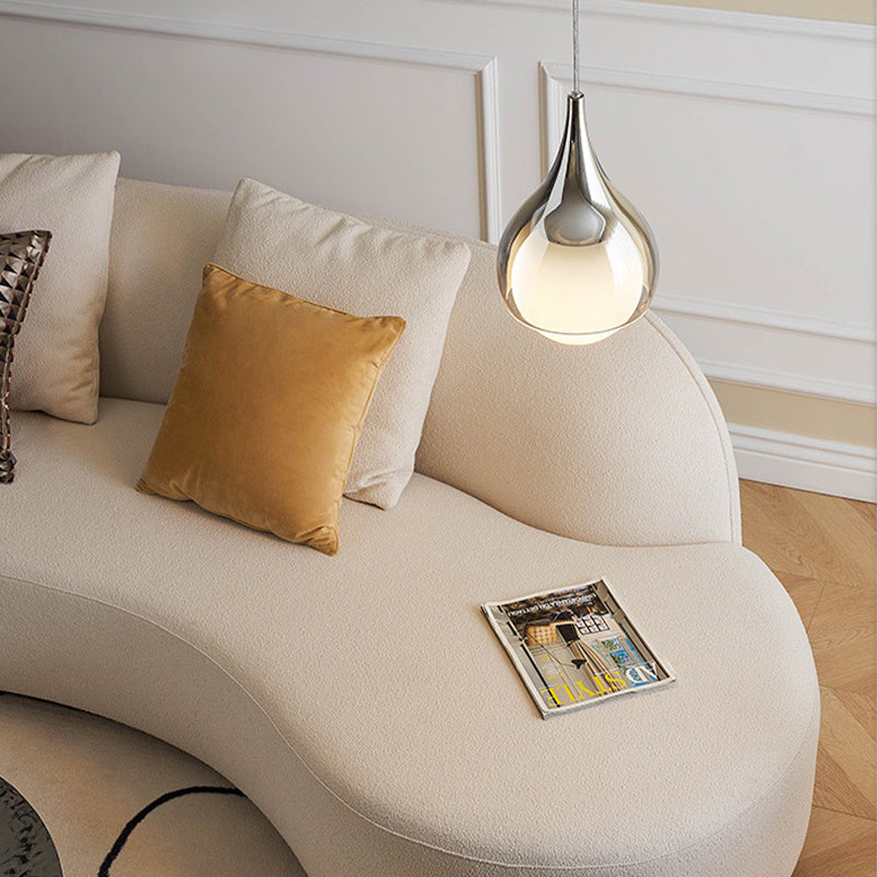 Modern 1-Light Teardrop Glass Pendant Light – Adjustable Height