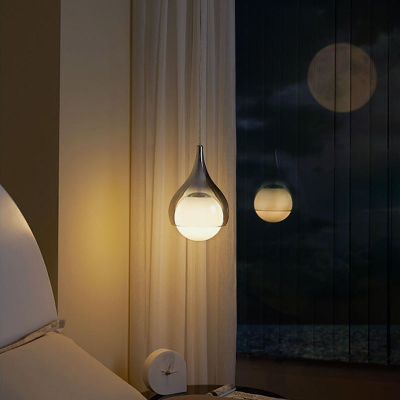 Modern 1-Light Teardrop Glass Pendant Light – Adjustable Height