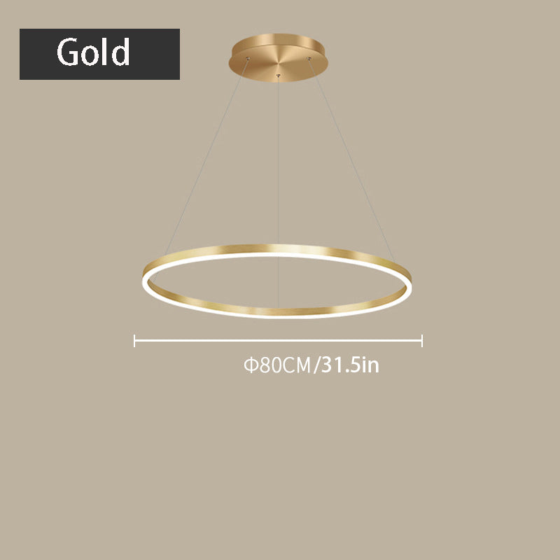 Modern Circular LED Chandelier - Sleek Hanging Pendant Light for Kitchen Islands & Dining Rooms
