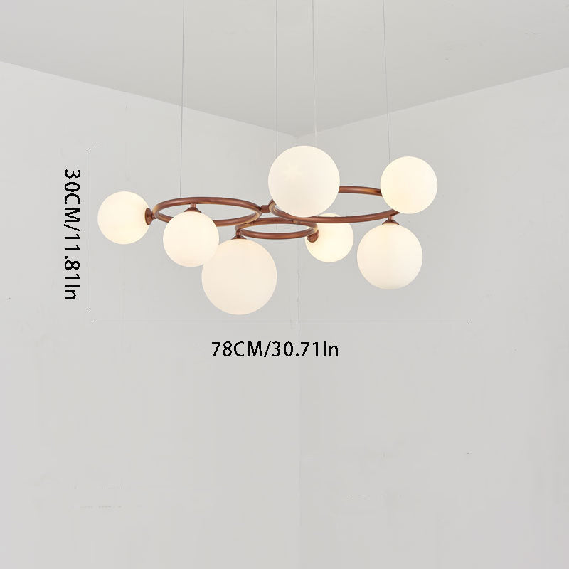 Floating Glass Orb Chandelier - 5/7/9-Light Modern Fixture with Adjustable Brightness