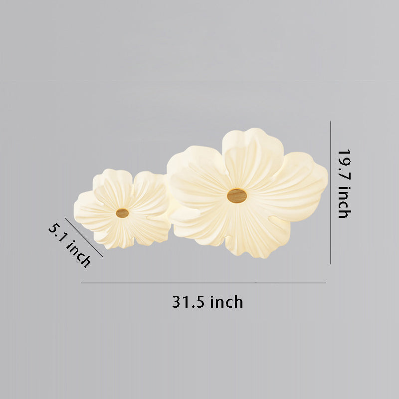 White Acrylic Flower Ceiling Lamp - Nordic Style, LED 3-Step Dimming, Ideal for Bedroom