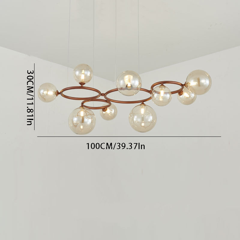 Floating Glass Orb Chandelier - 5/7/9-Light Modern Fixture with Adjustable Brightness