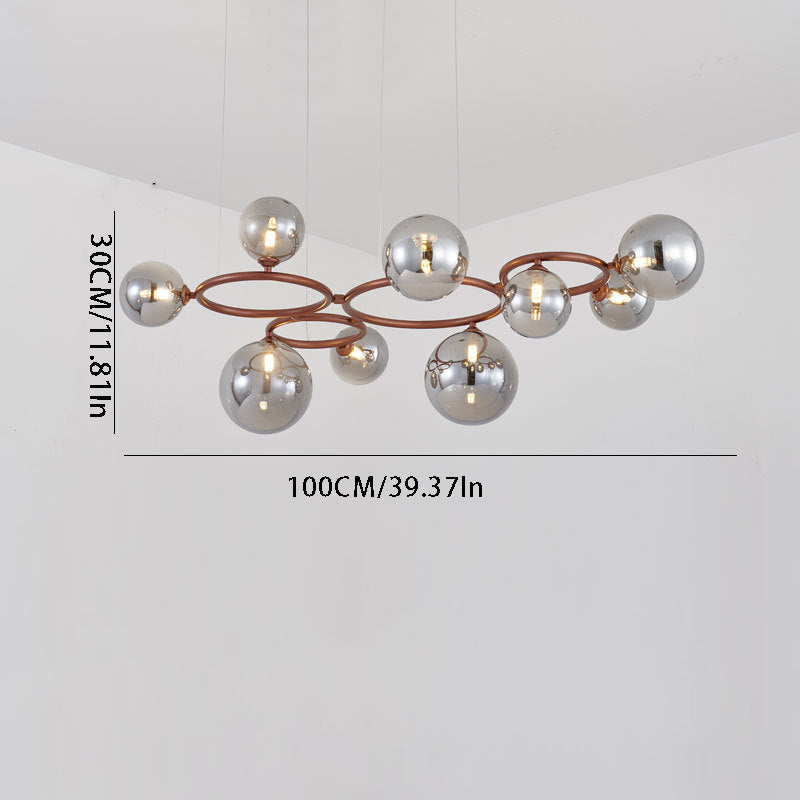 Floating Glass Orb Chandelier - 5/7/9-Light Modern Fixture with Adjustable Brightness