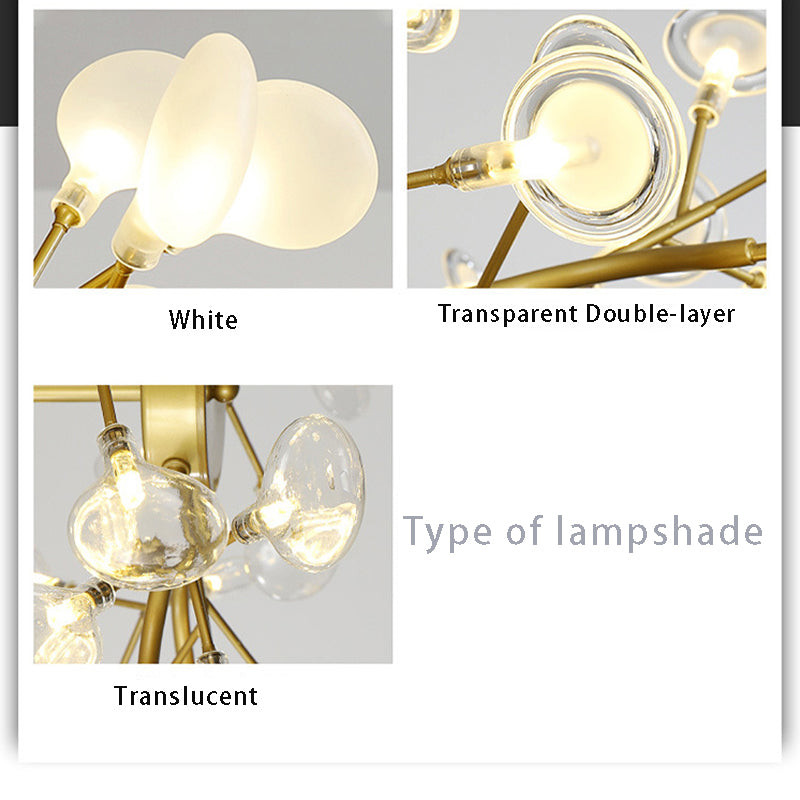 Modern LED Firefly Chandelier - Contemporary Sputnik Ceiling Light with Crystal Accents