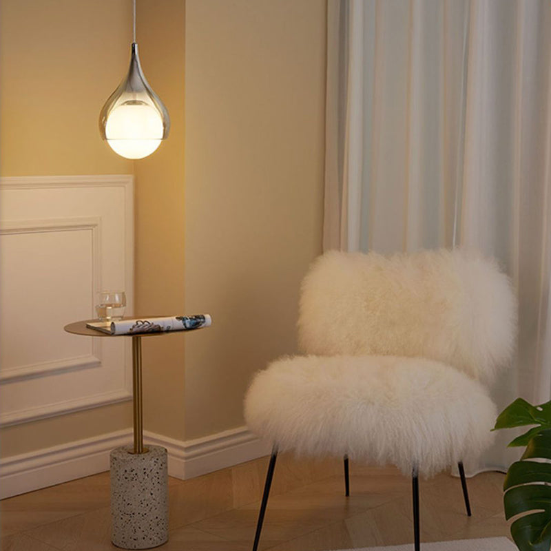 Modern 1-Light Teardrop Glass Pendant Light – Adjustable Height