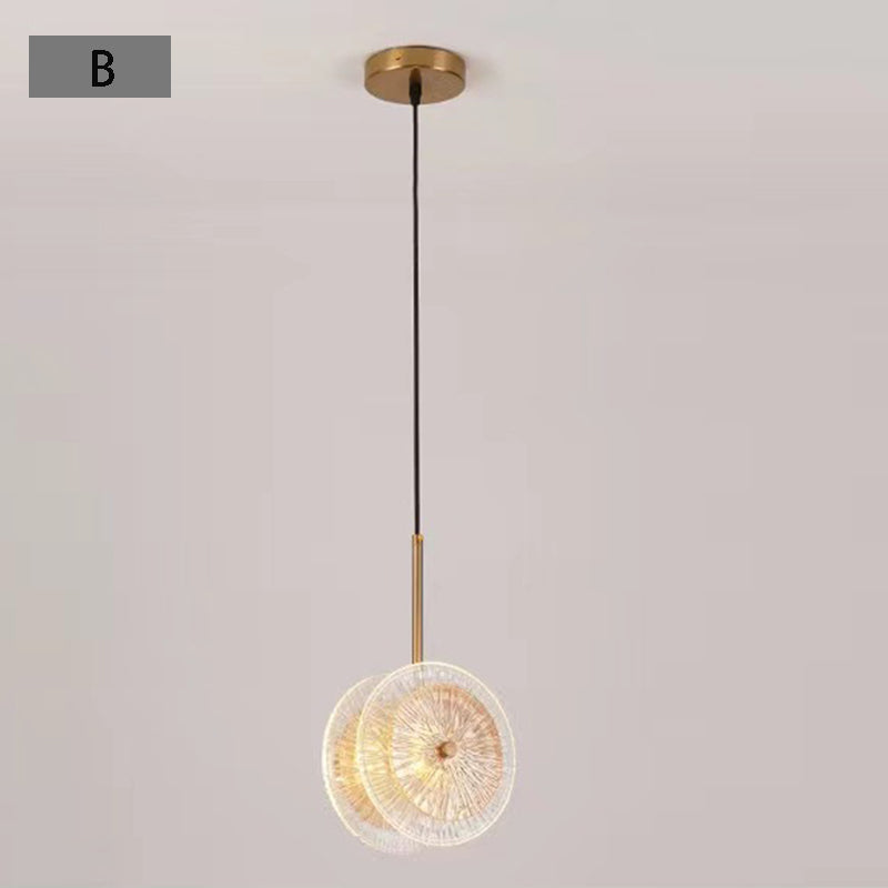 Modern 1 Light Crystal Glass Disc Pendant Light with LED