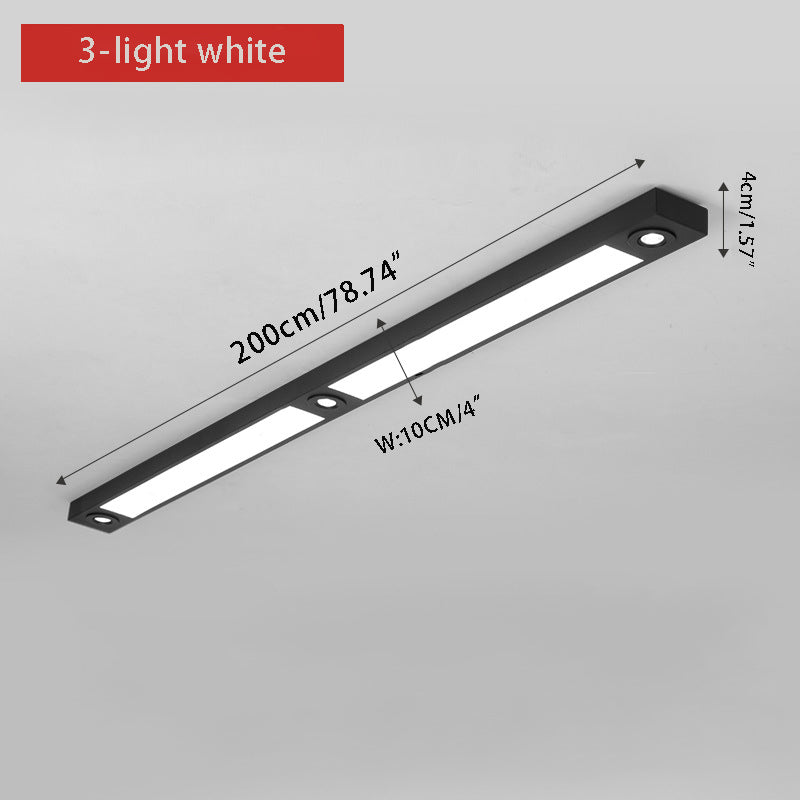 Linear LED Flush Mount Ceiling Light - Modern Black Slim Profile Spotlight Fixture