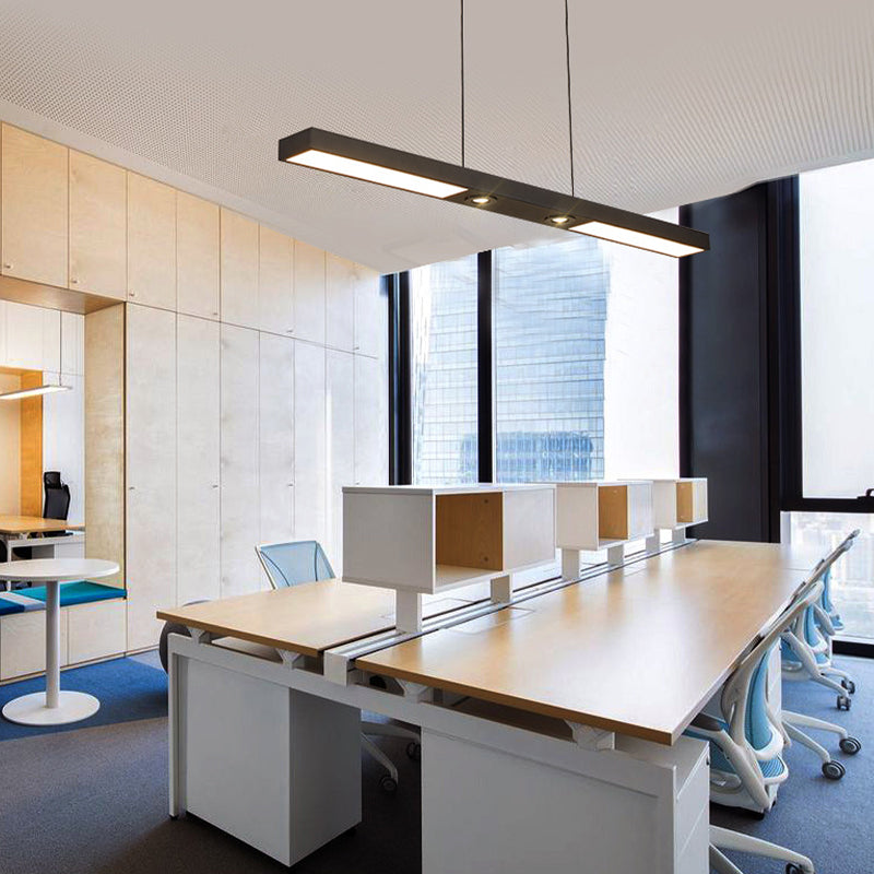 Linear LED Flush Mount Ceiling Light - Modern Black Slim Profile Spotlight Fixture