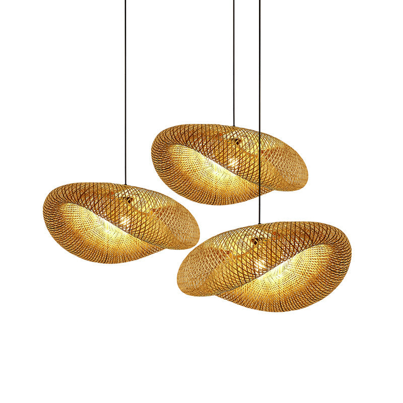 Curved Bamboo Pendant for Modern Farmhouse Style