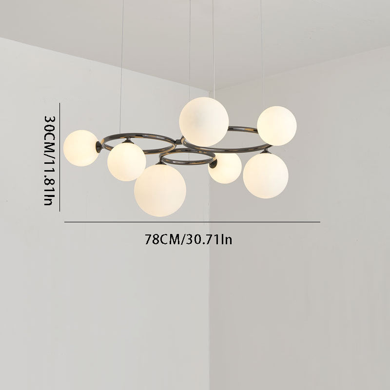 Floating Glass Orb Chandelier - 5/7/9-Light Modern Fixture with Adjustable Brightness