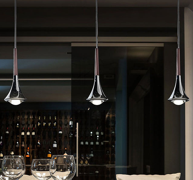 Water Drop Metal LED Nordic Staircase Pendant Light - 1-Light