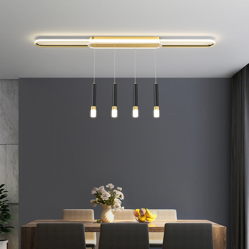 Modern Long Circular Three Step Dimming LED Hanging Ceiling Light Fixture