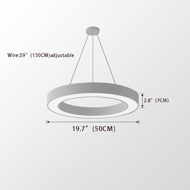 Round Ring LED Pendant Light - Suspended Profile Light for Offices & Gyms