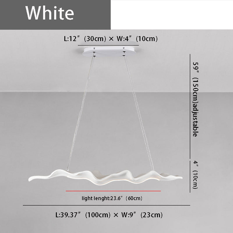 Retro-Inspired LED Pendant Light – Elegant Silicone Wave Wood Grain Finish