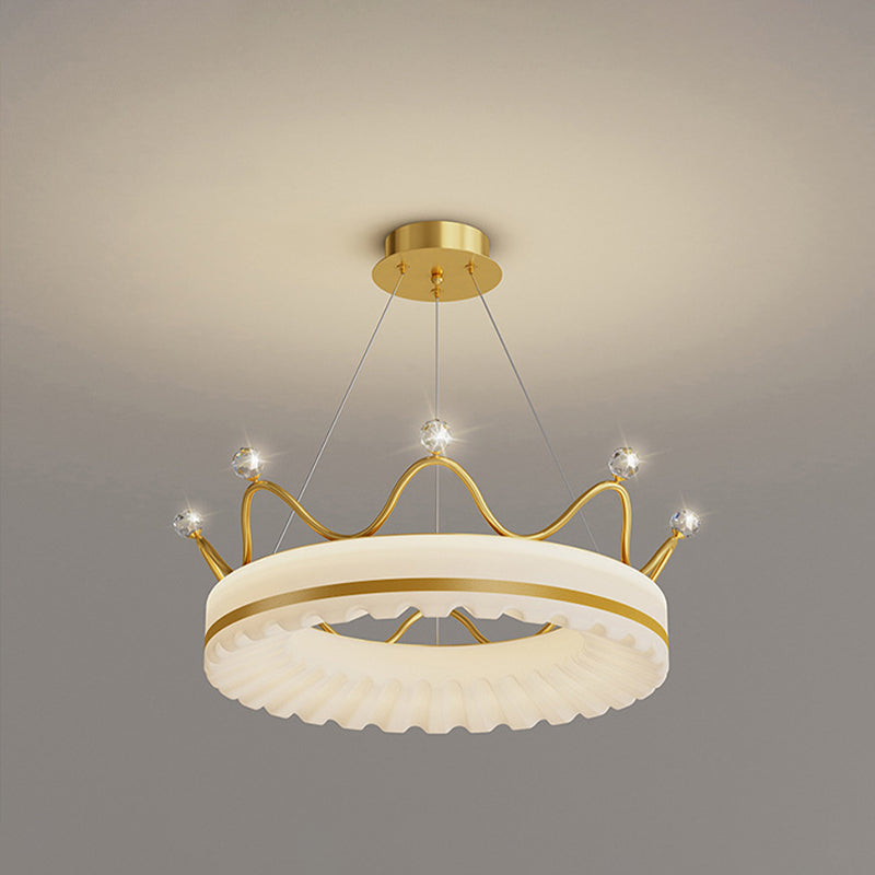 3-Step Dimming Modern Hanging Light , Romantic Crowns Luxury Ceiling Fixture for Bedroom