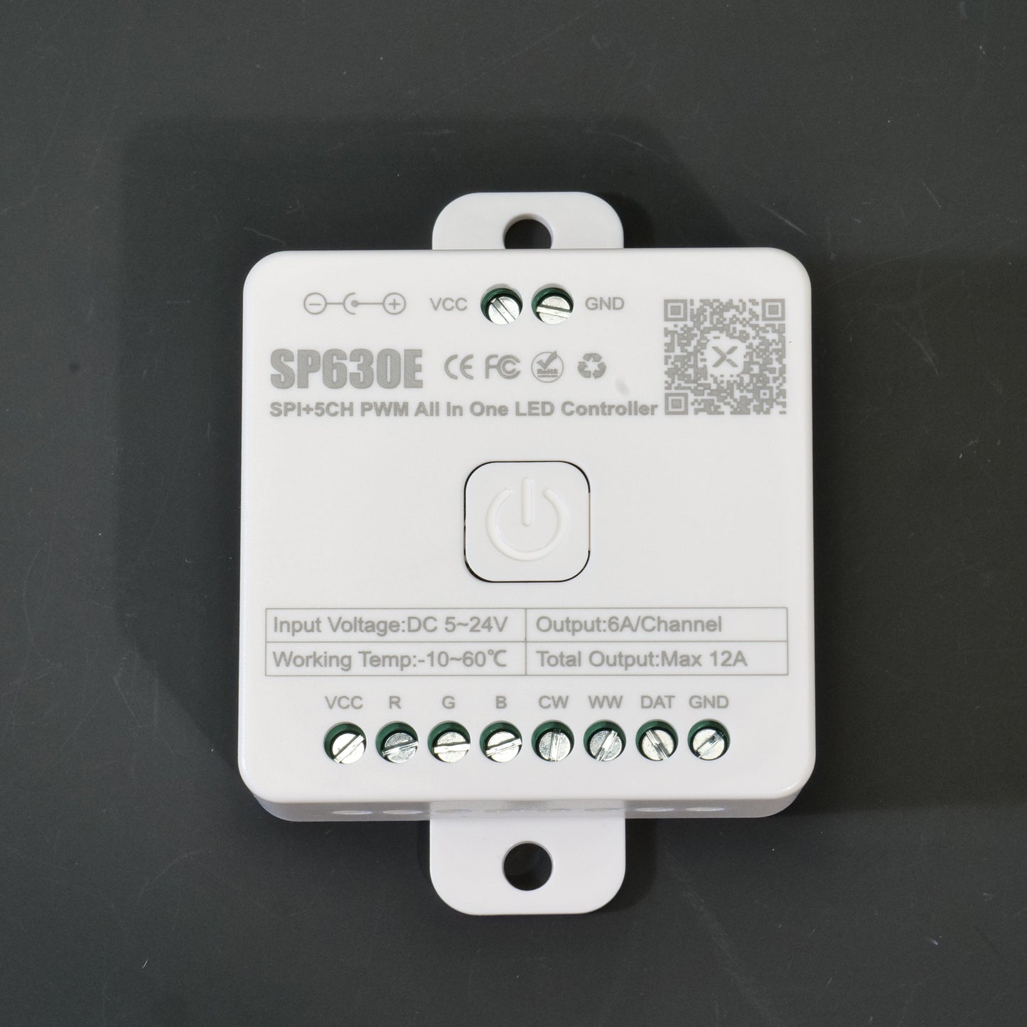SP630E All In One LED Controller - 5CH PWM & SPI, Supports WS2812B/WS2811/SK6812/FCOB/5050 RGB/RGBW/CCT, Bluetooth Music Sync Pixels Controller