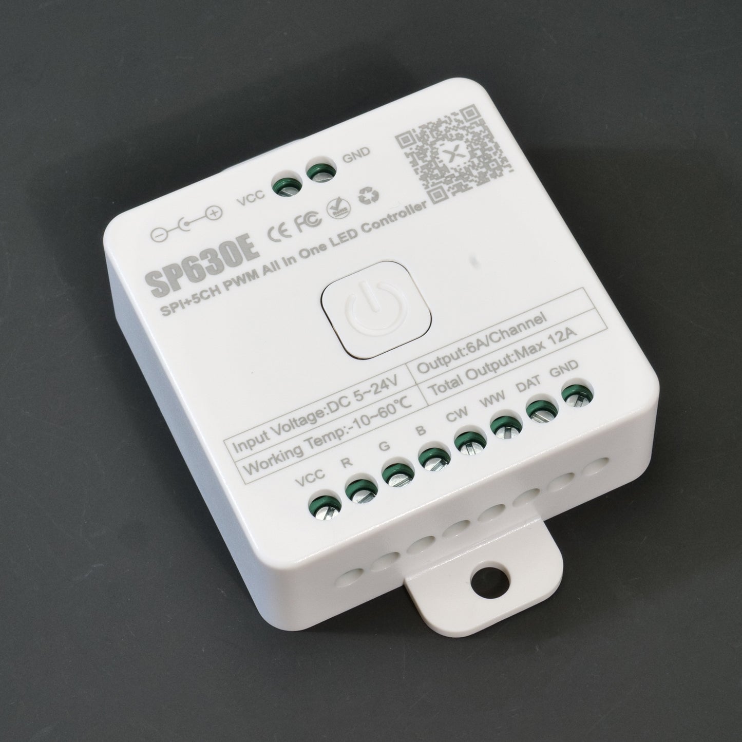SP630E All In One LED Controller - 5CH PWM & SPI, Supports WS2812B/WS2811/SK6812/FCOB/5050 RGB/RGBW/CCT, Bluetooth Music Sync Pixels Controller