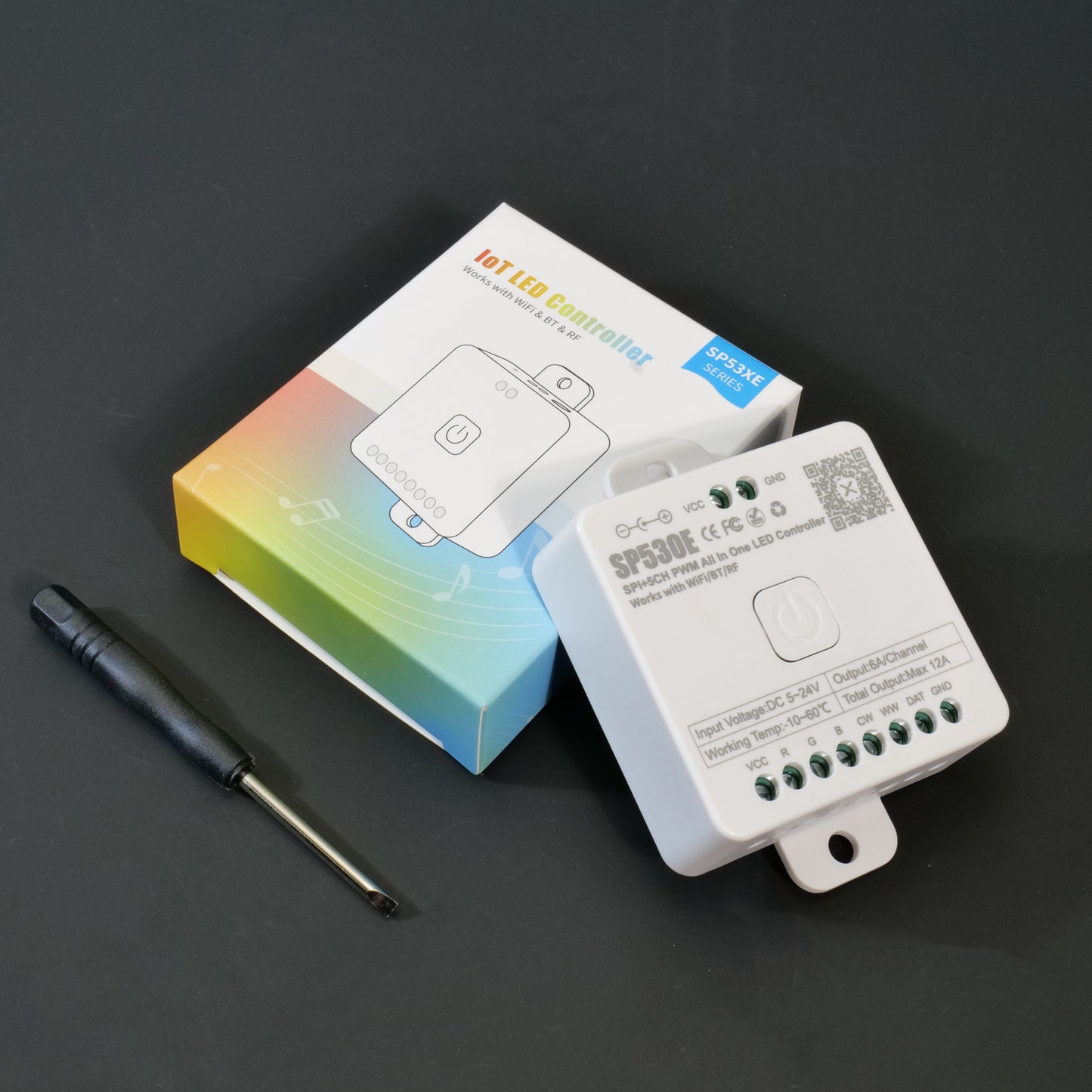 SP530E All In One LED Controller - Wifi (Alexa/Google Home Compatible) & BT, 5CH PWM SPI for Pixels LED Strip, 5V-24V Wide Voltage