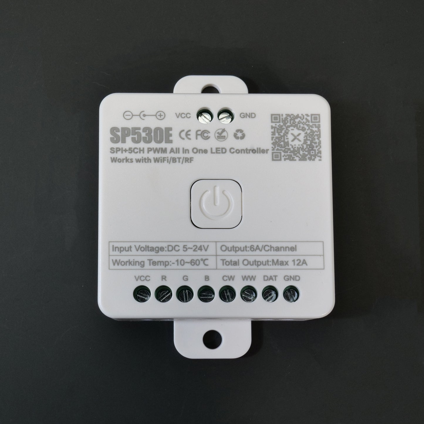 SP530E All In One LED Controller - Wifi (Alexa/Google Home Compatible) & BT, 5CH PWM SPI for Pixels LED Strip, 5V-24V Wide Voltage