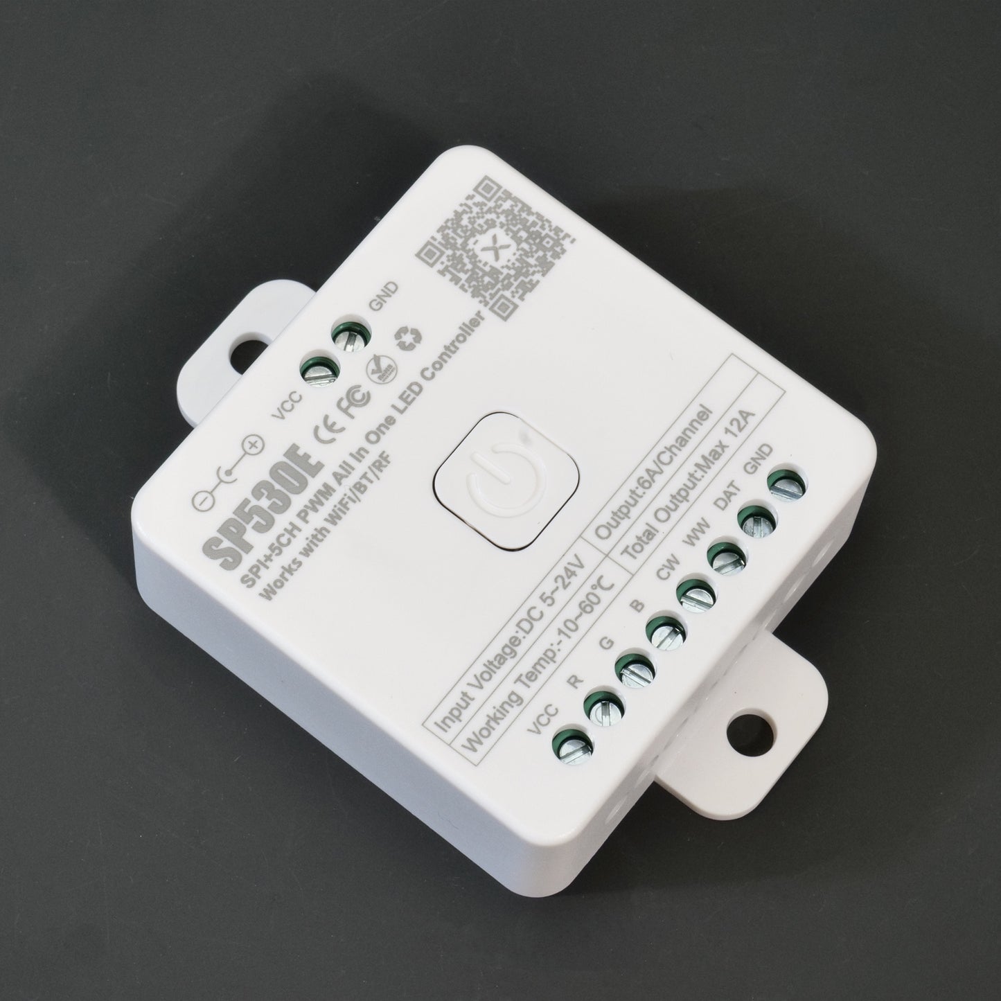 SP530E All In One LED Controller - Wifi (Alexa/Google Home Compatible) & BT, 5CH PWM SPI for Pixels LED Strip, 5V-24V Wide Voltage